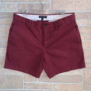 Banana Republic Maroon Aiden Shorts 7 Inch Inseam